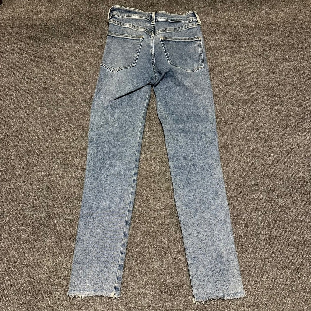 Free People We The Free Womens Raw Hem Straight Leg Jeans Blue Size 26